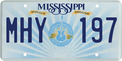 MS license plate MHY197