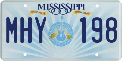 MS license plate MHY198