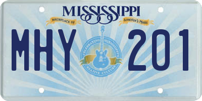 MS license plate MHY201