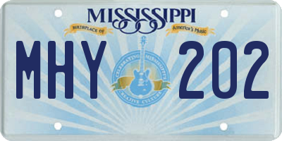 MS license plate MHY202