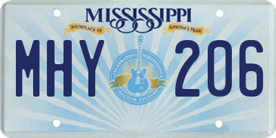 MS license plate MHY206