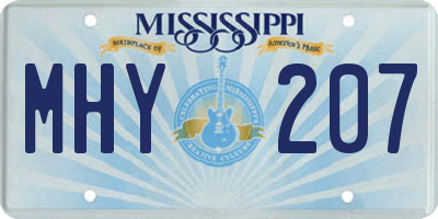 MS license plate MHY207