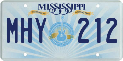 MS license plate MHY212