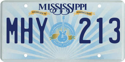 MS license plate MHY213