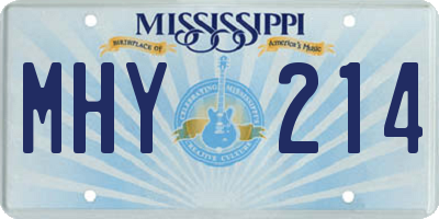 MS license plate MHY214