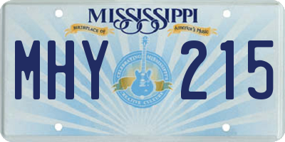 MS license plate MHY215