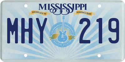 MS license plate MHY219