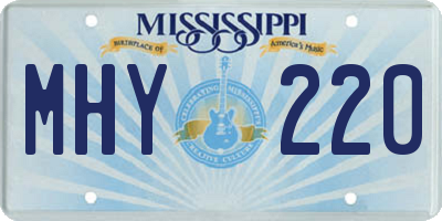 MS license plate MHY220