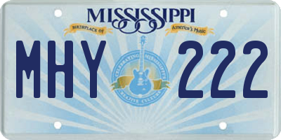 MS license plate MHY222