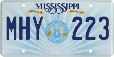 MS license plate MHY223