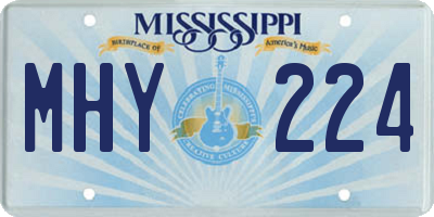 MS license plate MHY224