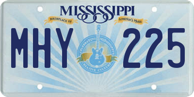 MS license plate MHY225