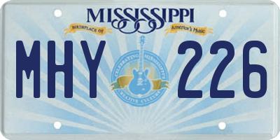 MS license plate MHY226