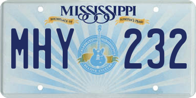 MS license plate MHY232