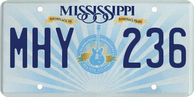 MS license plate MHY236