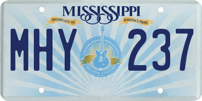 MS license plate MHY237