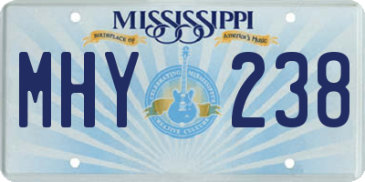 MS license plate MHY238