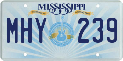 MS license plate MHY239