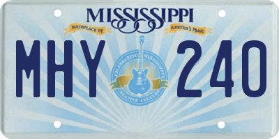 MS license plate MHY240