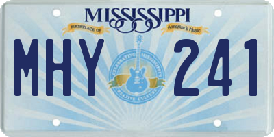 MS license plate MHY241