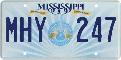 MS license plate MHY247