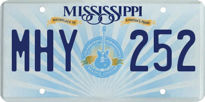 MS license plate MHY252