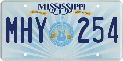 MS license plate MHY254