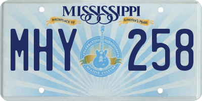 MS license plate MHY258