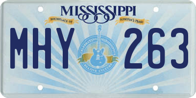 MS license plate MHY263