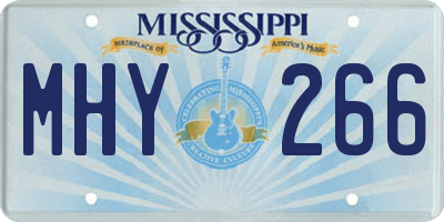MS license plate MHY266