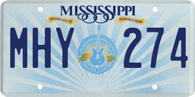 MS license plate MHY274