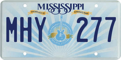 MS license plate MHY277