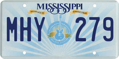 MS license plate MHY279