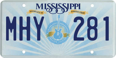 MS license plate MHY281