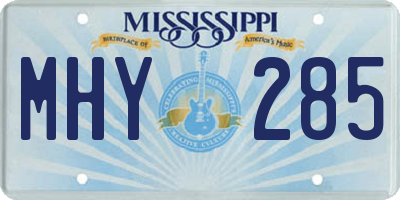 MS license plate MHY285