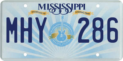 MS license plate MHY286