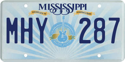 MS license plate MHY287