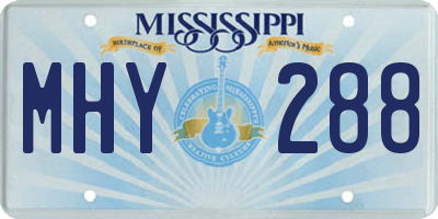 MS license plate MHY288