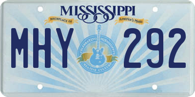 MS license plate MHY292