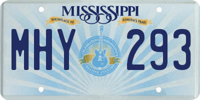 MS license plate MHY293