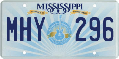 MS license plate MHY296