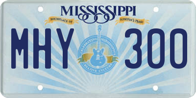 MS license plate MHY300