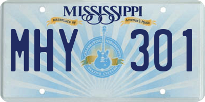 MS license plate MHY301