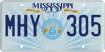 MS license plate MHY305