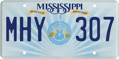 MS license plate MHY307