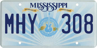 MS license plate MHY308