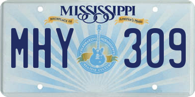MS license plate MHY309