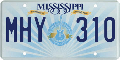 MS license plate MHY310