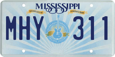MS license plate MHY311