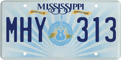 MS license plate MHY313